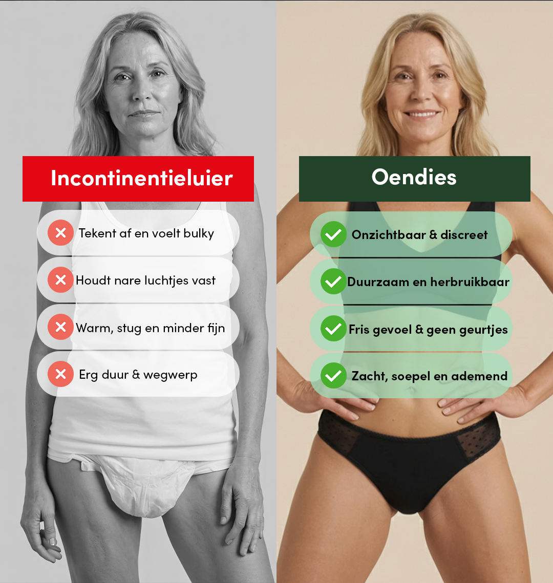 Everyday Brief | Pérdida de orina abundante | 100% a prueba de fugas, día y noche | Negro