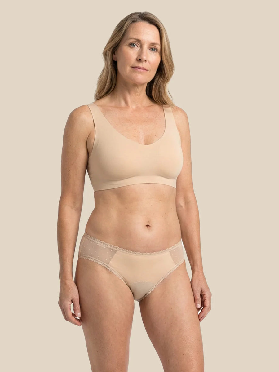 Everyday Brief | Pérdida de orina abundante | 100% a prueba de fugas, día y noche | Albaricoque | Bragas menstruales