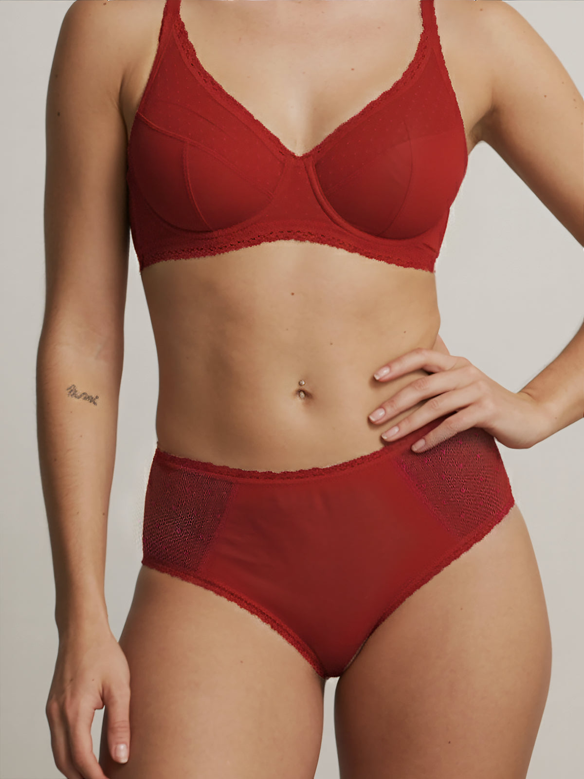 Everyday brief - Algodón orgánico | 100% a prueba de fugas, día y noche | Rojo | Bragas menstruales