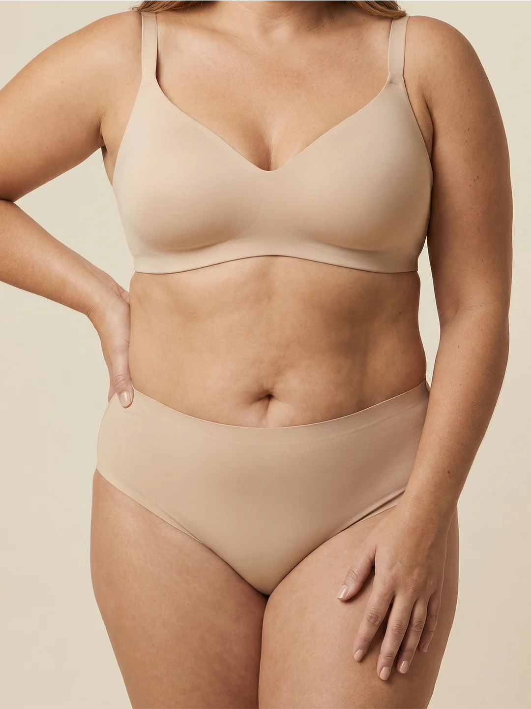 High Waist Brief | Para pérdidas de orina abundantes | Ultra suave y sin costuras | 100% a prueba de fugas y algodón orgánico | Albaricoque