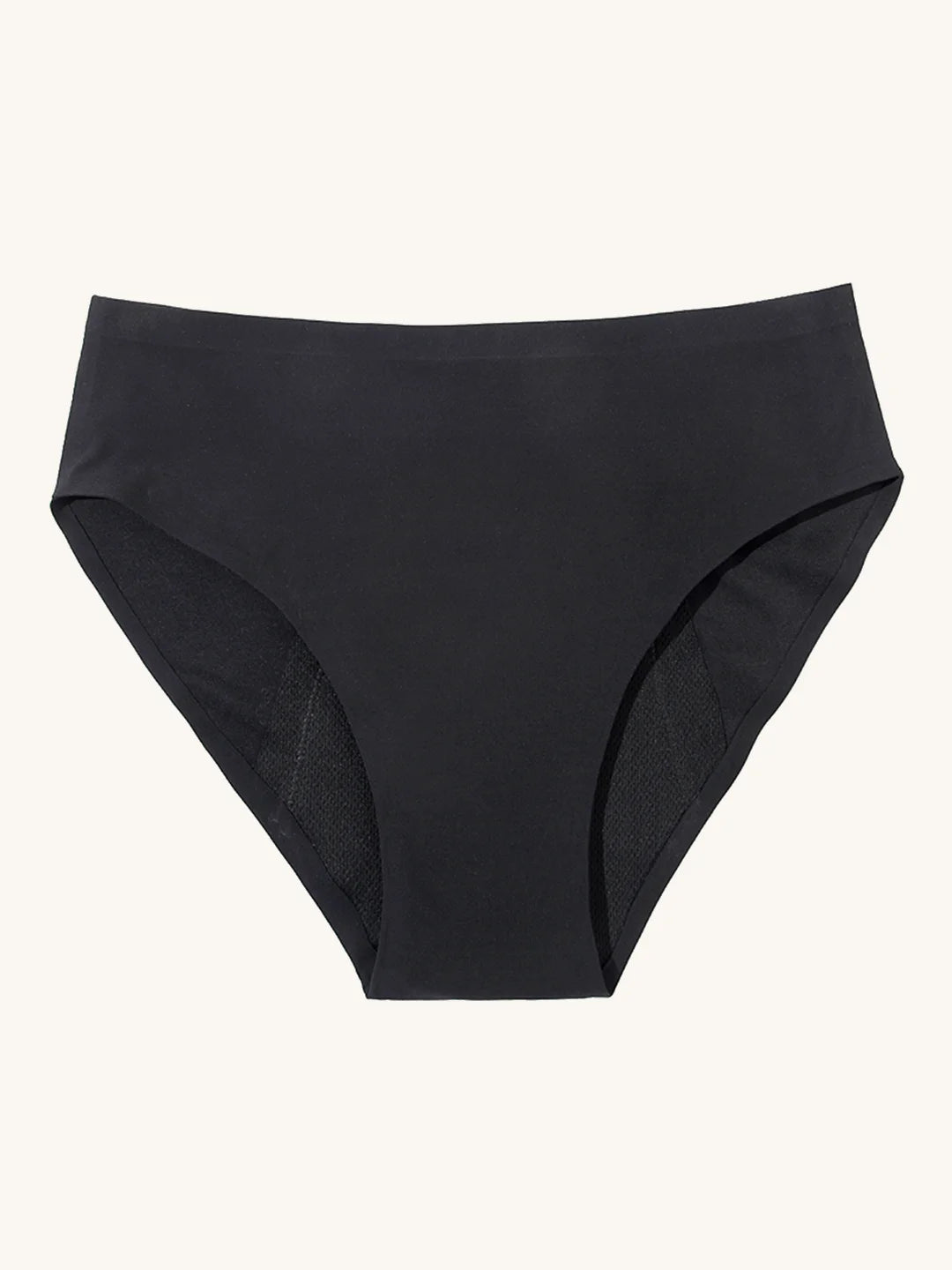 High Waist Brief | Pérdida de orina abundante | Ultra suave y sin costuras | 100% a prueba de fugas y Algodón Orgánico | Negro