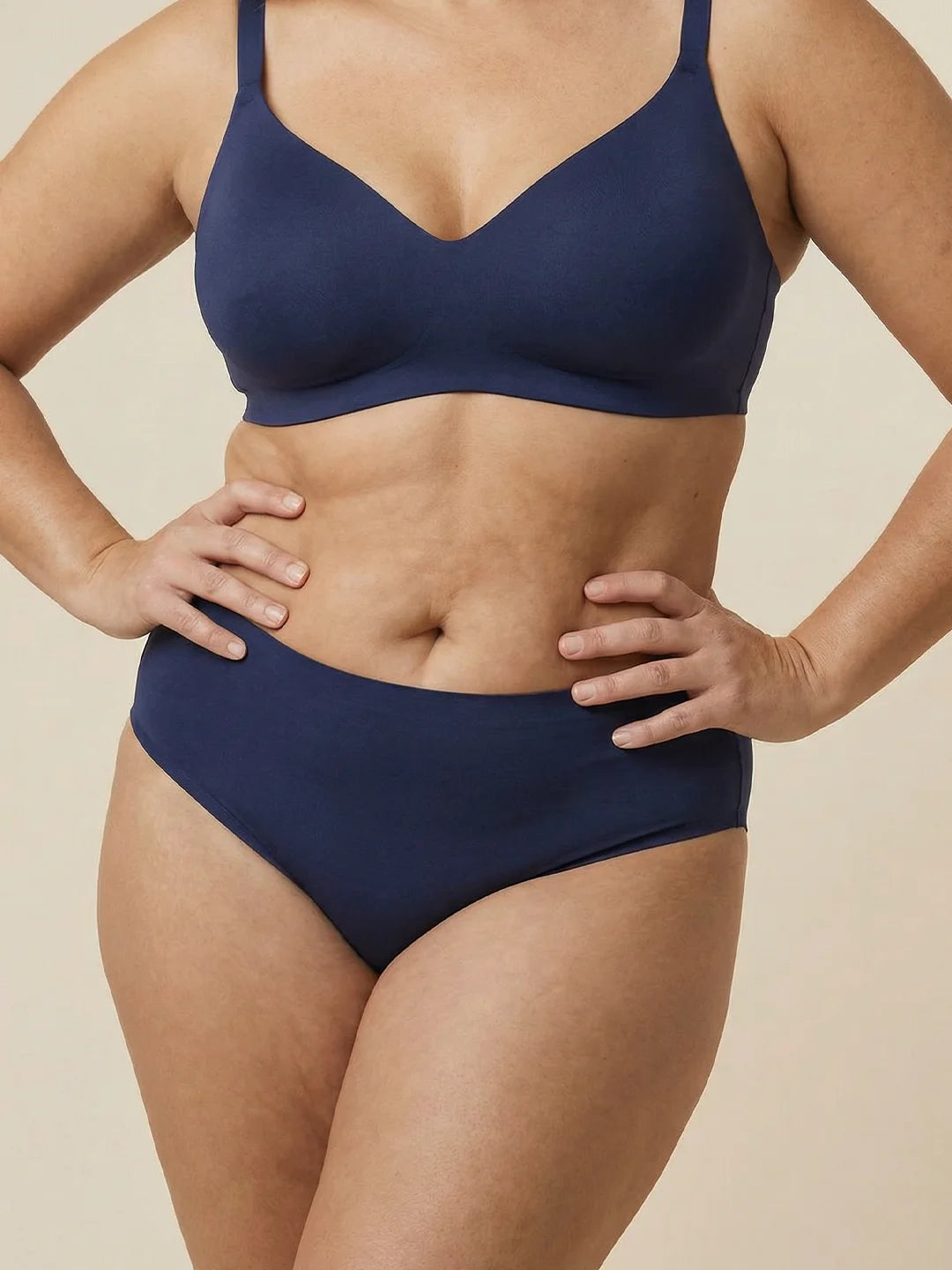 High Waist Brief | Pérdida de orina abundante | Ultra suave y sin costuras | 100% a prueba de fugas y Algodón Orgánico | Azul