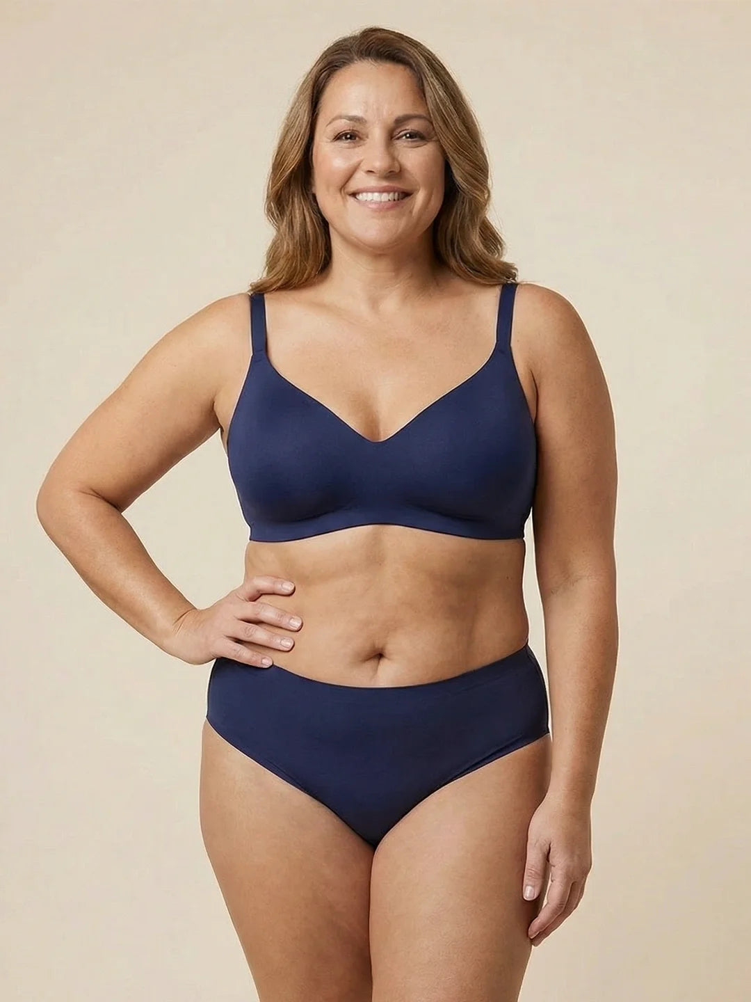 High Waist Brief | Pérdida de orina abundante | Ultra suave y sin costuras | 100% a prueba de fugas y Algodón Orgánico | Azul