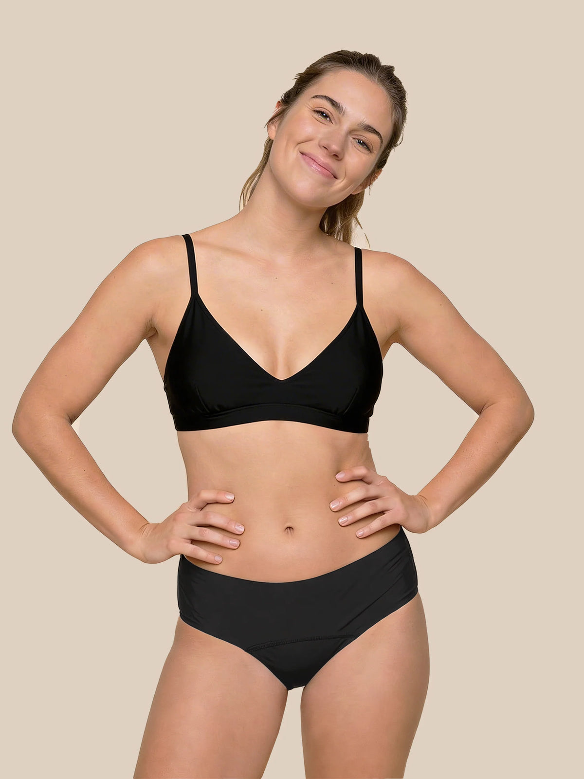 Menstruación Natación Carta Adolescentes | Extra intenso | 100% a prueba de fugas | Negro