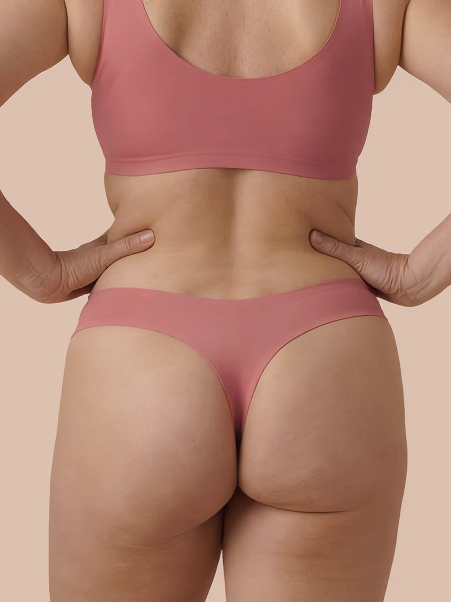 Brazilian Sin Costuras | Pérdida de orina leve | Ultra suave y sin costuras | 100% a prueba de fugas y algodón orgánico | Rosa