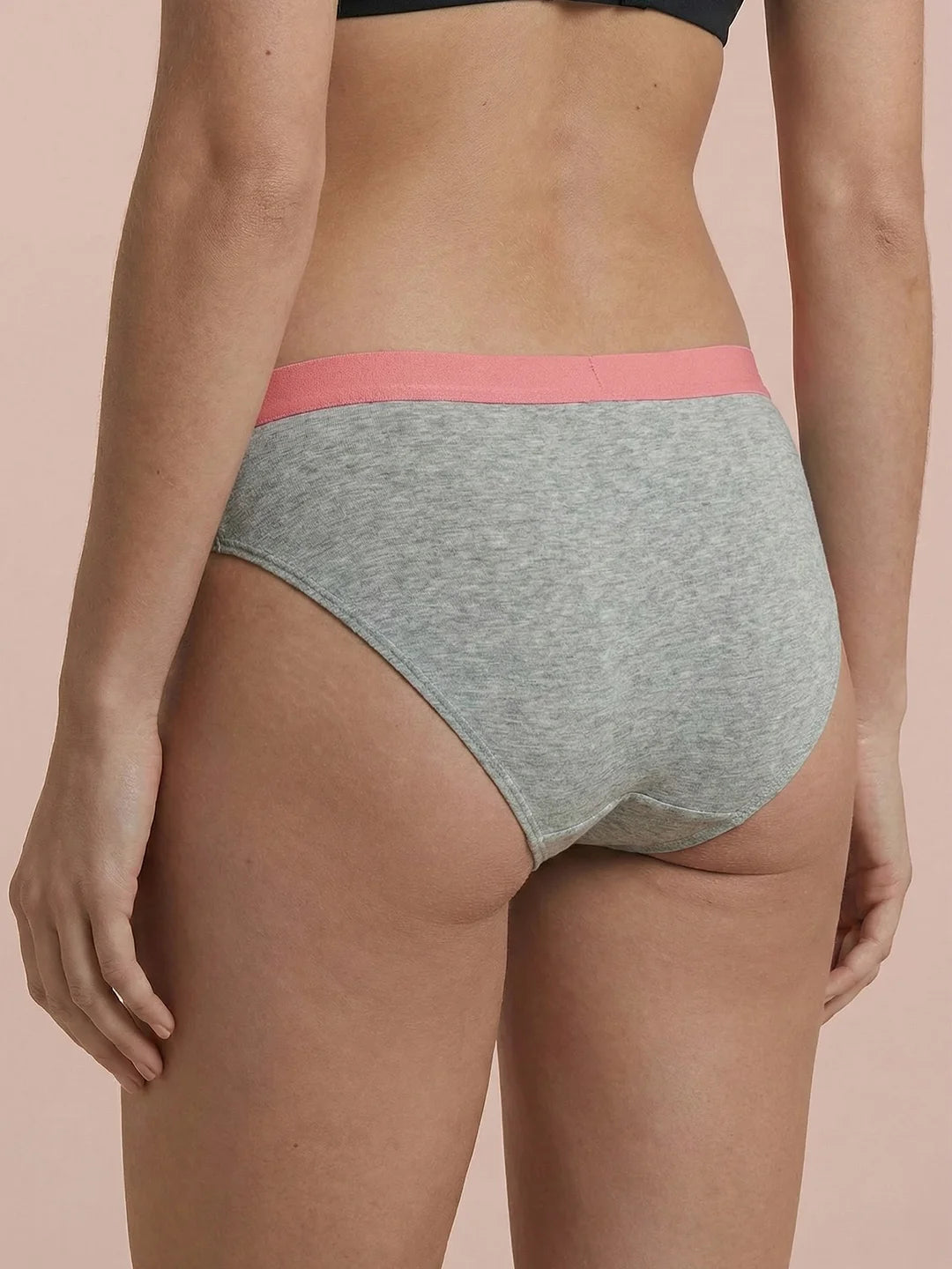 Hipster Brief | 100% a prueba de fugas, día y noche | Gris salmón | Bragas menstruales