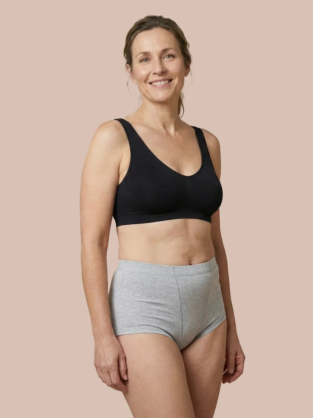 Boxer Brief para Incontinencia | Pérdida de orina abundante | 100% a prueba de fugas, día y noche | Gris