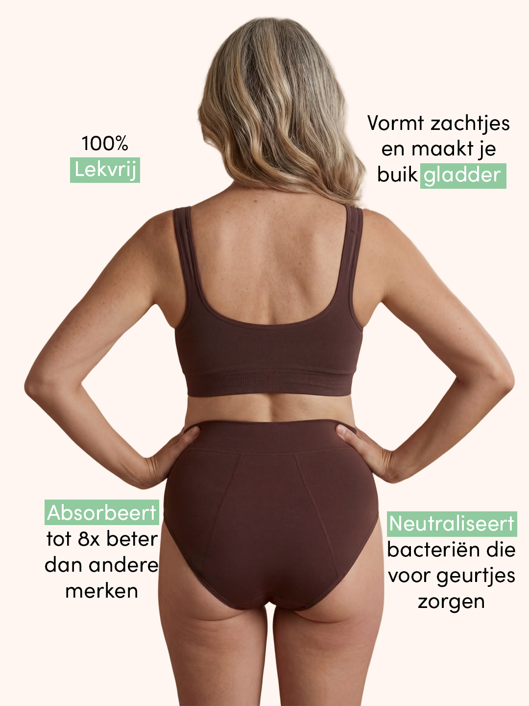 Huggster Brief | 100% a prueba de fugas, día y noche | Negro | Bragas menstruales