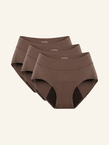 Huggster Brief | Paquete de 3 | Pérdida de orina abundante | 100% a prueba de fugas, día y noche | Marrón