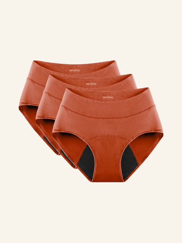 Huggster Brief | Paquete de 3 | Pérdida de orina abundante | 100% a prueba de fugas, día y noche | Naranja