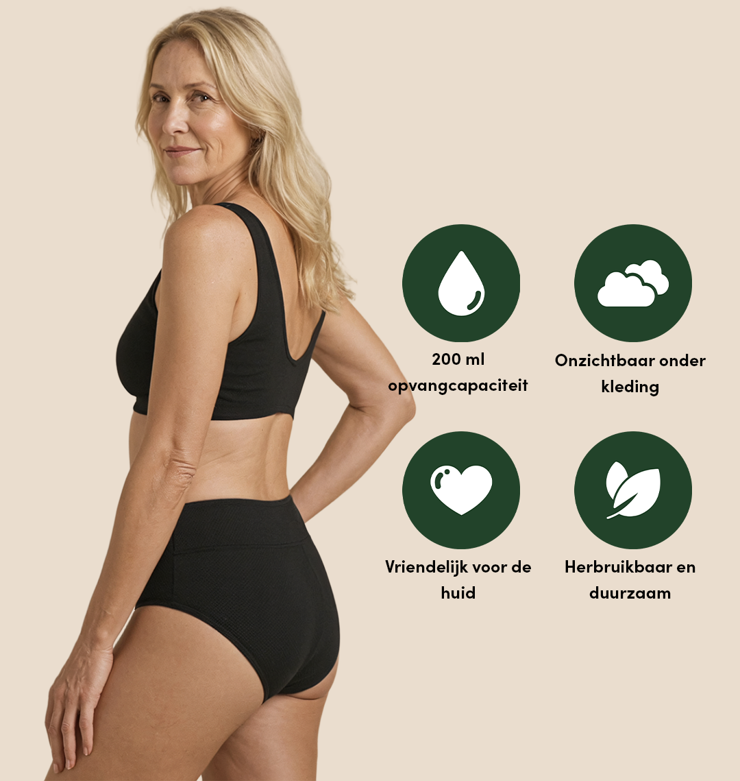 Classic Brief | Pérdida de orina abundante | 100% a prueba de fugas, día y noche | Negro