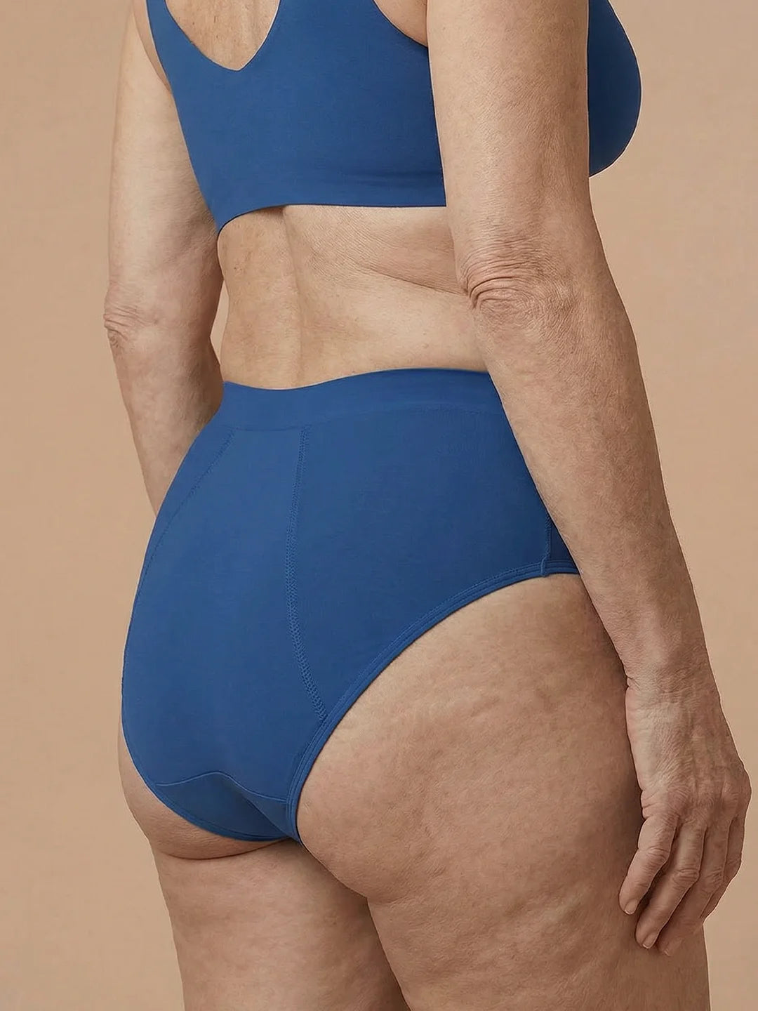 Braga sin costuras | Pérdida de orina ligera | Ultra suave y sin costuras | 100% a prueba de fugas y algodón orgánico | Azul