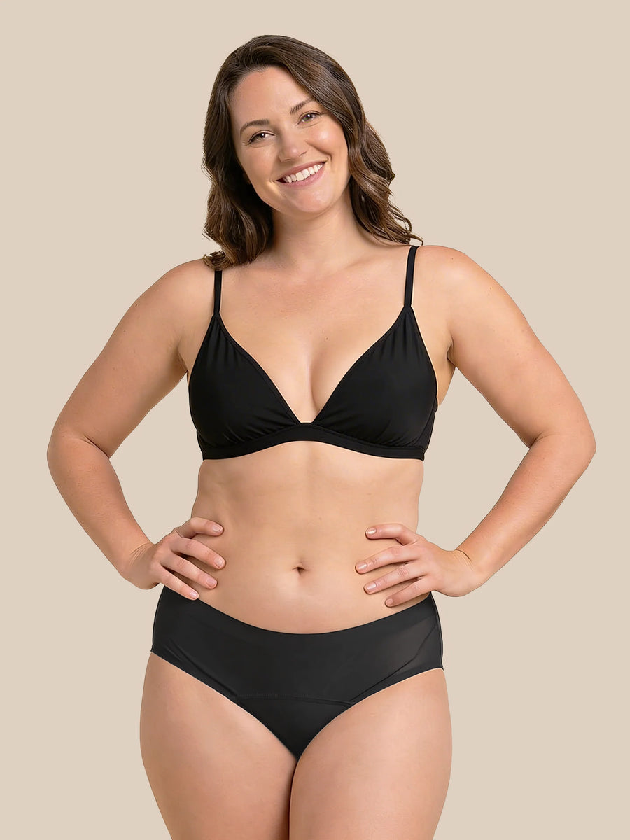 Carta de natación sobre la menstruación | Extra intenso | 100% a prueba de fugas | Negro