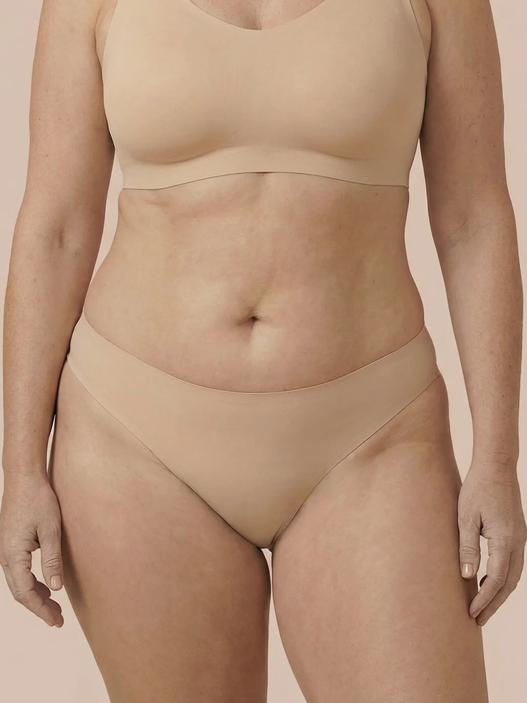 Brazilian sin costuras | Pérdida de orina ligera | Ultra suave y sin costuras | 100% a prueba de fugas y Algodón Orgánico | Apricot