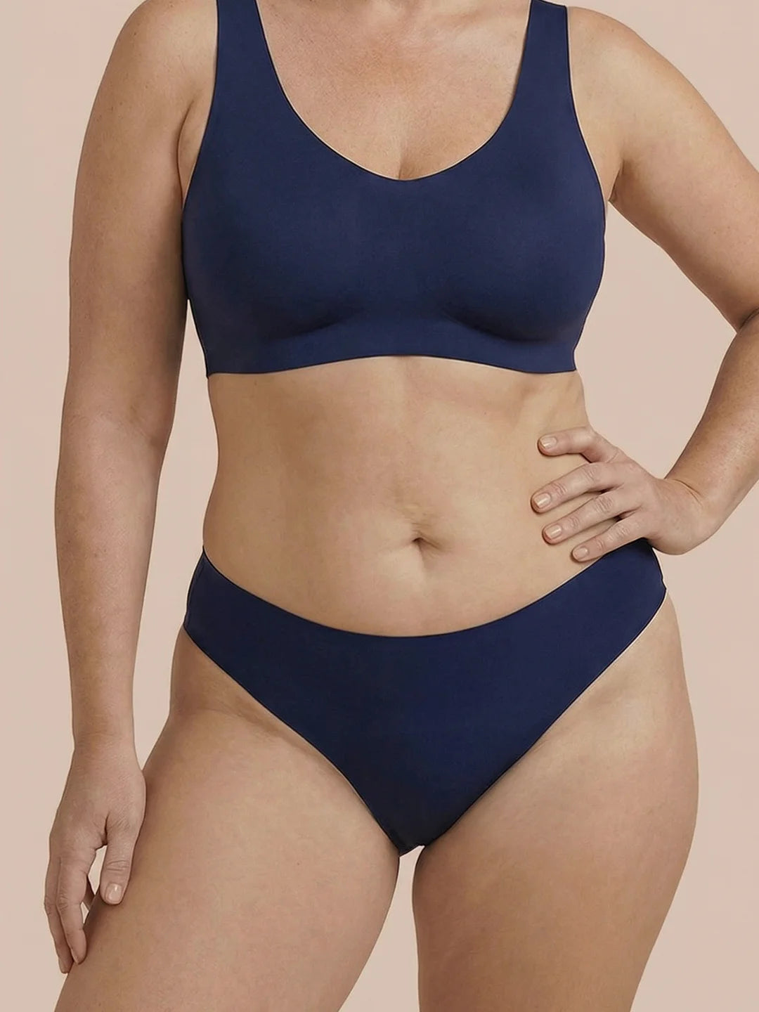 Brazilian sin costuras | para pérdida de orina ligera | Ultra suave y sin costuras | 100% a prueba de fugas y algodón orgánico | Azul