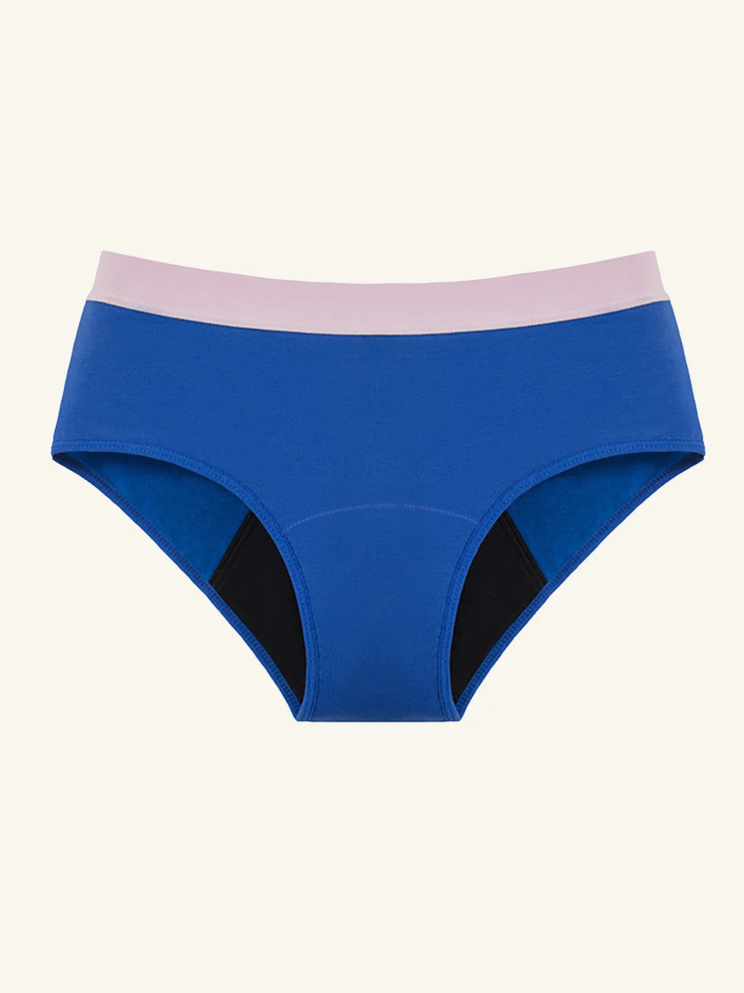 Hipster Brief | 100% a prueba de fugas, día y noche | Azul rosa | Bragas menstruales