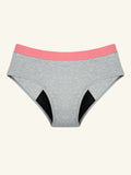 Hipster Brief | 100% a prueba de fugas, día y noche | Gris salmón | Bragas menstruales
