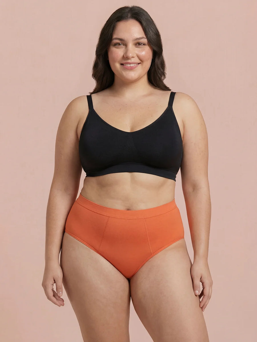 Invisible Hugger | 100% a prueba de fugas, día y noche | Naranja | Bragas menstruales