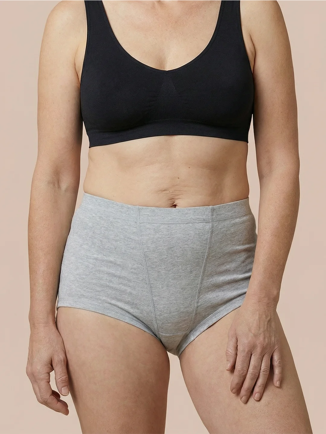 Boxer Brief para Incontinencia | Pérdida de orina abundante | 100% a prueba de fugas, día y noche | Gris