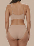 Menstruatie ondergoed apricot, high waist brief gedragen van achteren