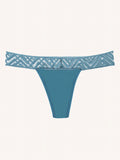 Menstruatie ondergoed blauw, losse invisible string in vooraanzicht tegen een lichte achtergrond