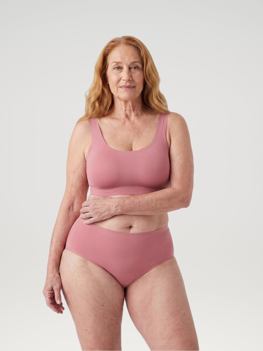 High Waist Brief | 100% a prueba de fugas, día y noche | Rosa | Bragas menstruales