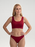 Naadloze Brazilian rood, vooraanzicht aan model